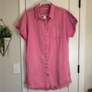 Luvamia NWT Pink Snap Front Dress/Kimono